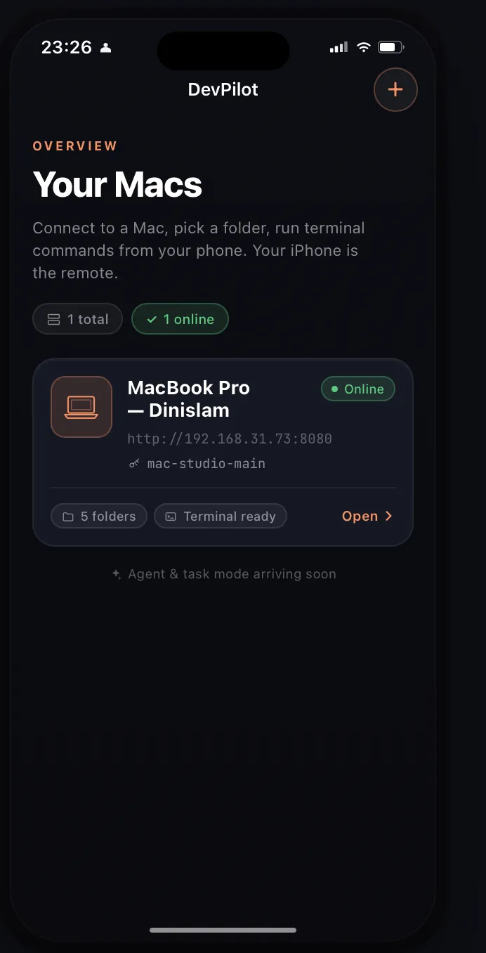 Cmdora — Your Macs screen on iPhone